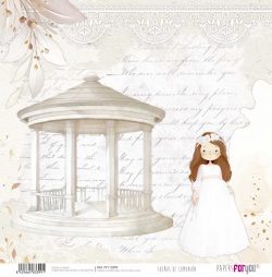 PFY-13399 - Papel Scrap doble cara 180gr 12"x12" (Sueños De Comunión Niña Pelirroja)- pack 12 ud.