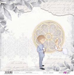 PFY-13413 - Papel Scrap doble cara 180gr 12"x12" (Sueños De Comunión Niño Rubio)- pack 12 ud.