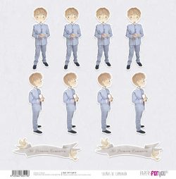 PFY-13419 - Papel Scrap doble cara 180gr 12"x12" (Sueños De Comunión Niño Rubio)- pack 12 ud.
