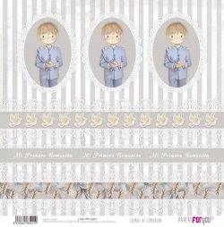 PFY-13421 - Papel Scrap doble cara 180gr 12"x12" (Sueños De Comunión Niño Rubio)- pack 12 ud.