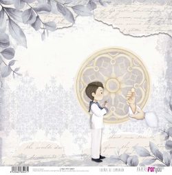 PFY-13427 - Papel Scrap doble cara 180gr 12"x12" (Sueños De Comunión Niño Moreno)- pack 12 ud.
