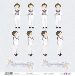 PFY-13434 - Papel Scrap doble cara 180gr 12"x12" (Sueños De Comunión Niño Moreno)- pack 12 ud.