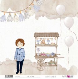 PFY-13445 - Papel Scrap doble cara 180gr 12"x12" (Sueños De Comunión Niño Pelirrojo)- pack 12 ud.