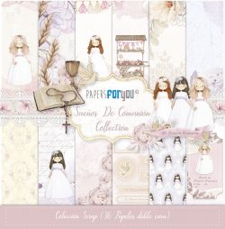 PFY-13457 - Colección 36 Papeles Scrap doble cara 180gr 6"x 6" (Sueños De Comunión Niñas)- pack 3 ud.
