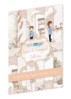 PFY-13535 - Colección de 4 Papeles Arroz 54x33 cm 25-30 gr. (Sueños De Comunión Niño Pelirrojo) - pack 4 ud.