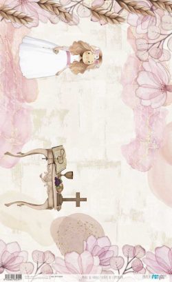 PFY-13539 - Papel Arroz 54x33 cm 25-30 gr. (Sueños De Comunión Niña Rubia)