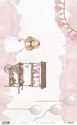 PFY-13542 - Papel Arroz 54x33 cm 25-30 gr. (Sueños De Comunión Niña Rubia) - pack 6 ud.