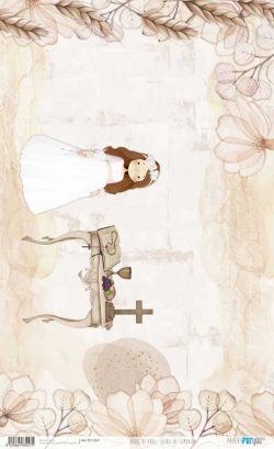 PFY-13557 - Papel Arroz 54x33 cm 25-30 gr. (Sueños De Comunión Niña Pelirroja) - pack 6 ud.