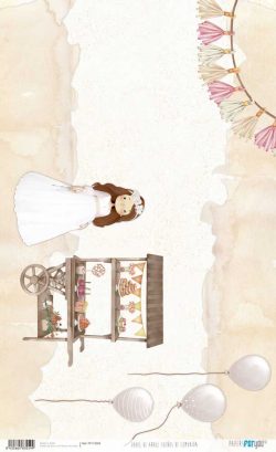 PFY-13559 - Papel Arroz 54x33 cm 25-30 gr. (Sueños De Comunión Niña Pelirroja) - pack 6 ud.