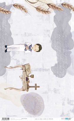 PFY-13575 - Papel Arroz 54x33 cm 25-30 gr. (Sueños De Comunión Niño Moreno) - pack 6 ud.