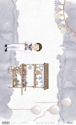 PFY-13577 - Papel Arroz 54x33 cm 25-30 gr. (Sueños De Comunión Niño Moreno) - pack 6 ud.