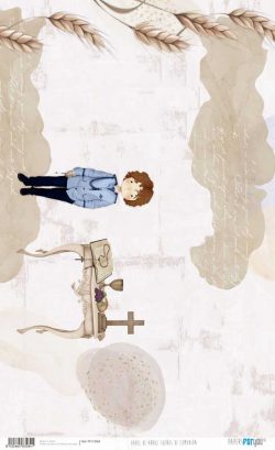 PFY-13584 - Papel Arroz 54x33 cm 25-30 gr.  (Sueños De Comunión Niño Pelirrojo) - pack 6 ud.