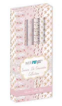 PFY-13593 - Kit Leather Paper 4 pzs 32,5x30 cm (Sueños De Comunión Niñas)- pack 4 ud.