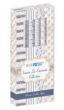 PFY-13594 - Kit Leather Paper 4 pzs 32,5x30 cm (Sueños De Comunión Niños)- pack 4 ud.