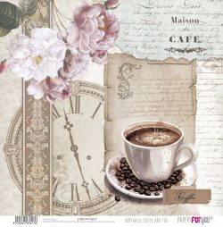 PFY-13617 - Papel Scrap doble cara 180gr 12"x12" (Home&Deco Coffee and Tea)- pack 12 ud.