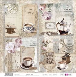 PFY-13618 - Papel Scrap doble cara 180gr 12"x12" (Home&Deco Coffee and Tea)- pack 12 ud.