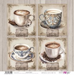 PFY-13619 - Papel Scrap doble cara 180gr 12"x12" (Home&Deco Coffee and Tea)- pack 12 ud.