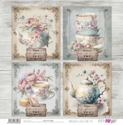 PFY-13626 - Papel Scrap doble cara 180gr 12"x12" (Home&Deco Coffee and Tea)- pack 12 ud.