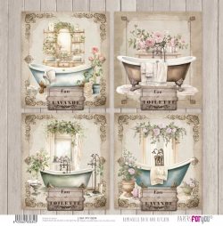 PFY-13634 - Papel Scrap doble cara 180gr 12"x12" (Home&Deco Bath and Kitchen)- pack 12 ud.