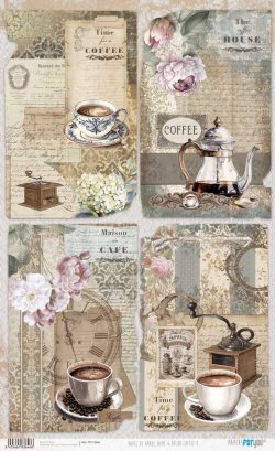PFY-13646 - Papel Arroz 54x33 cm 25-30 gr. (Home&Deco Coffee)- pack 6 ud.