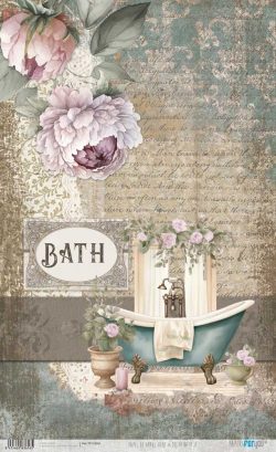 PFY-13656 - Papel Arroz 54x33 cm 25-30 gr. (Home&Deco Bath)- pack 6 ud.