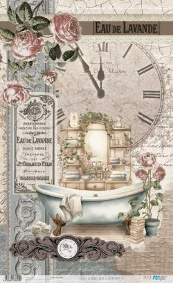 PFY-13658 - Papel Arroz 54x33 cm 25-30 gr. (Home&Deco Bath)- pack 6 ud.