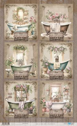 PFY-13661 - Papel Arroz 54x33 cm 25-30 gr. (Home&Deco Bath)- pack 6 ud.