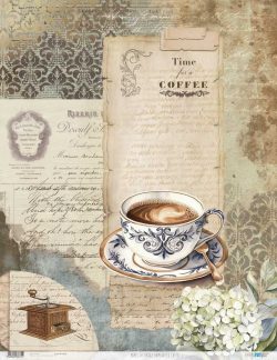 PFY-13679 - Papel Arroz 54x70 cm 25-30 gr. (Home&Deco Coffee)- pack 6 ud.