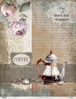 PFY-13681 - Papel Arroz 54x70 cm 25-30 gr. (Home&Deco Coffee)- pack 6 ud.