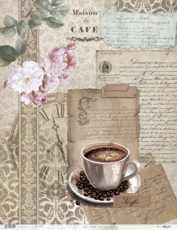 PFY-13682 - Papel Arroz 54x70 cm 25-30 gr. (Home&Deco Coffee)- pack 6 ud.