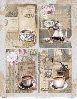 PFY-13684 - Papel Arroz 54x70 cm 25-30 gr. (Home&Deco Coffee)- pack 6 ud.