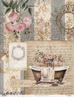 PFY-13689 - Papel Arroz 54x70 cm 25-30 gr. (Home&Deco Bath)- pack 6 ud.