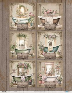 PFY-13692 - Papel Arroz 54x70 cm 25-30 gr. (Home&Deco Bath)- pack 6 ud.