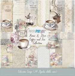 PFY-13702 - Colección 24 Papeles Scrap Mini doble cara 180gr 6"x 6" (Home&Deco Coffee and Tea)- pack 4 ud.