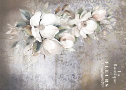 PFY-12791 - Tela Encuadernar Decorada 70x50cm. (La Vie En Fleurs Magnolias III) - pack 6 ud.