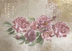 PFY-12796 - Tela Encuadernar Decorada 70x50cm. (La Vie En Fleurs Roses IV) - pack 6 ud.