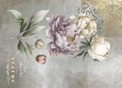 PFY-12797 - Tela Encuadernar Decorada 70x50cm. (La Vie En Fleurs Peonies I) - pack 6 ud.