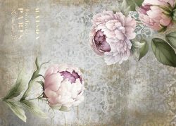 PFY-12798 - Tela Encuadernar Decorada 70x50cm. (La Vie En Fleurs Peonies II) - pack 6 ud.