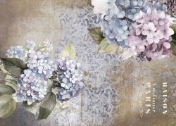 PFY-12803 - Tela Encuadernar Decorada 70x50cm. (La Vie En Fleurs Hydrangeas II) - pack 6 ud.