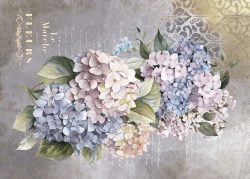 PFY-12805 - Tela Encuadernar Decorada 70x50cm. (La Vie En Fleurs Hydrangeas IV) - pack 6 ud.