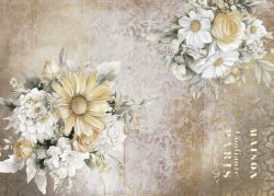 PFY-12807 - Tela Encuadernar Decorada 70x50cm. (La Vie En Fleurs Daisies II) - pack 6 ud.