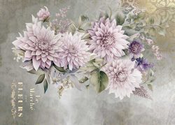 PFY-12811 - Tela Encuadernar Decorada 70x50cm. (La Vie En Fleurs Dahlias I) - pack 6 ud.