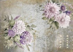 PFY-12812 - Tela Encuadernar Decorada 70x50cm. (La Vie En Fleurs Dahlias II) - pack 6 ud.