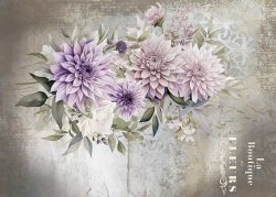 PFY-12813 - Tela Encuadernar Decorada 70x50cm. (La Vie En Fleurs Dahlias III) - pack 6 ud.