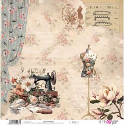 PFY-12967 - Papel Scrap doble cara 180gr 12"x12" (L´Atelier)- pack 12 ud.