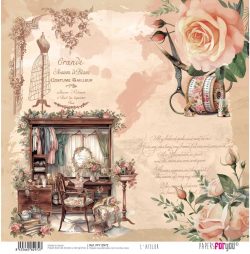 PFY-12972 - Papel Scrap doble cara 180gr 12"x12" (L´Atelier)- pack 12 ud.