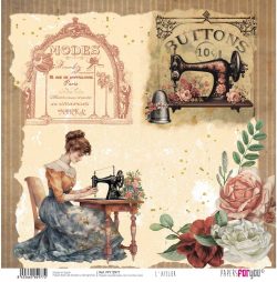 PFY-12977 - Papel Scrap doble cara 180gr 12"x12" (L´Atelier)- pack 12 ud.