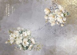 PFY-13091 - Tela Encuadernar Decorada 70x50cm. (La Petite Vie En Fleurs Magnolias I) - pack 6 ud.
