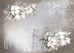 PFY-13095 - Tela Encuadernar Decorada 70x50cm. (La Petite Vie En Fleurs Magnolias V) - pack 6 ud.