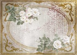PFY-13098 - Tela Encuadernar Decorada 70x50cm. (La Petite Vie En Fleurs Roses II) - pack 6 ud.